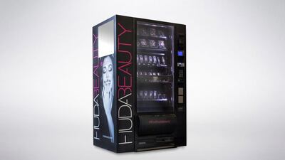 The Huda Beauty vending machine. Courtesy Huda Beauty