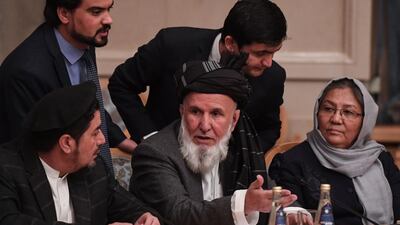 Representatives of the Afghan government's High Peace Council attend the talks. AFP