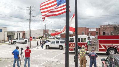 Flags are flown at half-mast in Dadeville. Getty Images