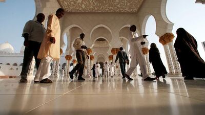 Sheikh Zayed Grand Mosque during Eid prayers. Christopher Pike / The National