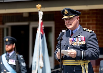 Air Vice-Marshal Harvey Smyth addressing graduates of the RAF Regiment course. Photo: RAF