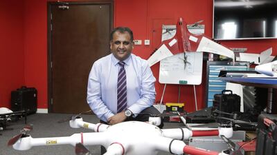 Asam Khan, the chief executive of Exponent Technology Services, says businesses need to understand that there is more to using drones that just buying and flying them around. Jeffrey E Biteng / The National