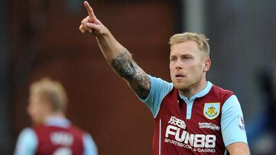 Left midfield: Scott Arfield, Burnley. Manager Sean Dyche felt the Scot’s goal against QPR was the sort of strike Alexis Sanchez might produce. (Oli Scarff / AFP)