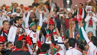 UAE fans were ecstatic after Mahdi Ali, centre, and his team raised the Gulf Cup in triumph, but the national team coach is now stalking bigger prizes starting with qualifying for the 2015 Asian Cup.
