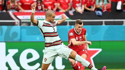 Szabolcs Schon scores for Hungary but the goal was ruled out for offside. Reuters