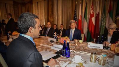Sheikh Abdullah bin Zayed, Minister of Foreign Affairs, participated in a meeting between foreign ministers of members of the GCC and US Secretary of State John Kerry in New York. Wam