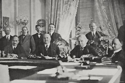 Allied Powers at San Remo in 1920 to discuss the dissolution of the Ottoman Empire. Getty