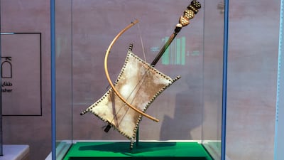 The rababa, an instrument made with animal skin, wood, nylon string and metal studs, was donated to the museum by UAE resident Mohamed Ahmed Alkendi Almarar