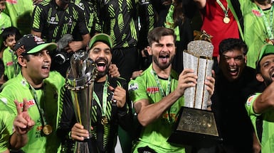 Lahore Qalandars after winning the 2025 Pakistan Super League. AFP