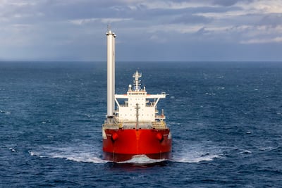 The WindWing sails are 37.5 metres in height and were designed by British green tech firm Bar Technologies. Cargill