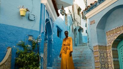 Jumpsuit, Dh10,350, Bottega Veneta. Shoes, Dh969, Elisabetta Franchi. Necklace, Dh8,157, Nuun Jewels