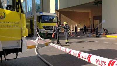 Al Wahda Mall closed on Wednesday as fire crews and police investigated a blaze and smoke and fumes cleared. Fatima Al Marzooqi / The National