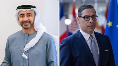 Sheikh Abdullah bin Zayed, Deputy Prime Minister and Minister of Foreign Affairs, met Constantinos Kombos, Minister of Foreign Affairs of the Republic of Cyprus. Wam / Getty Images
