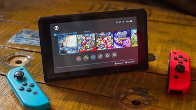 The Nintendo Switch with red and blue Joy-Con. Getty Images