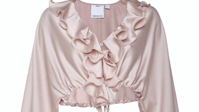 Ruffle-detail satin top, Dh435, CMEO Collective at Namshi