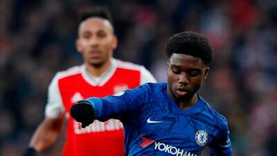 Tariq Lamptey made his senior team debut for Chelsea against Arsenal on Sunday. AFP