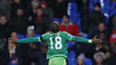Jermain Defoe celebrates after scoring for Sunderland in their Premier League win on Monday. Eddie Keogh / Reuters / November 23, 2015
