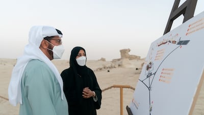 Sheikh Hamdan bin Zayed, Ruler's Representative in Al Dhafra Region and chairman of the board of directors of the Environment Agency Abu Dhabi, inaugurated the Al Wathba Fossil Dunes Protected Area. All photos: Wam