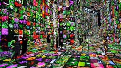 Visitors preview Dataland, the 'world’s first Museum of AI Arts', in Los Angeles, California, before its June 20 opening. AFP