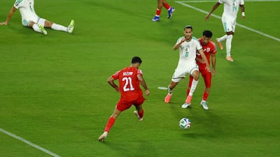 Nizar Al Rashdan scores Jordan's first World Cup goal. Reuters