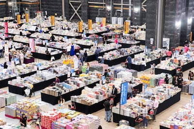 DUBAI, UNITED ARAB EMIRATES - OCTOBER 18, 2018. Shopper browse the books at Big Bad Wolf. The Big Bad Wolf Sale Dubai has over 3 million brand new, English and Arabic books across all genres, from fiction, non-fiction to children's books, offered at 50%-80% discounts. (Photo by Reem Mohammed/The National) Reporter: ANAM RIZVI Section: NA