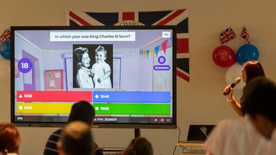 Brighton College Dubai held a coronation party. Antonie Robertson / The National