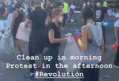 Lebanon protests, Beirut. Courtesy: Fatima Deryan / Instagram