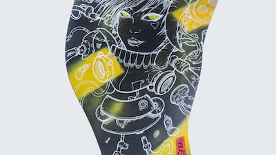 Artist Sabha puts a spin on this engine fan blade for the A380 auction.