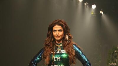 Karishma Tanna Opening the show for SplashSS17. Courtesy of Dubai fast fashion brand Splash