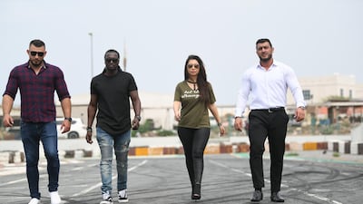 Maher Al Shami, Abdelmunim Mahmoud Saied, Meral Niazi and Sedeq Naji are all in step for ‘Hajwala 2’. Courtesy Empire International Gulf