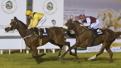 Forjatt, left, shown in action during a race in Abu Dhabi last year. Ravindranath K / The National
