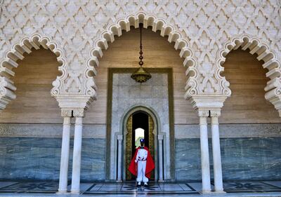 Each exit of the mausoleum is protected by a Moroccan Royal Guard. Photo: Ronan O’Connell