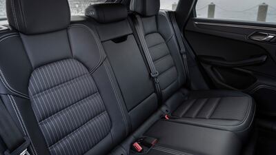 Inside the spacious back of the Macan T.
