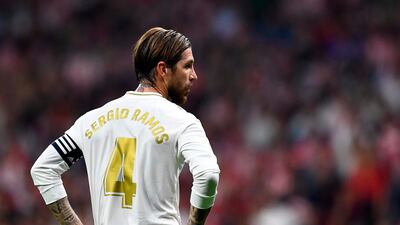 Real Madrid's Spanish defender Sergio Ramos looks on. AFP