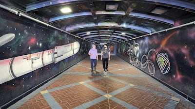 Street art and graffiti in the tunnel of the Abu Dhabi Corniche. Chris Whiteoak / The National