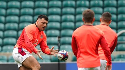 England's Ellis Genge catches the ball. PA