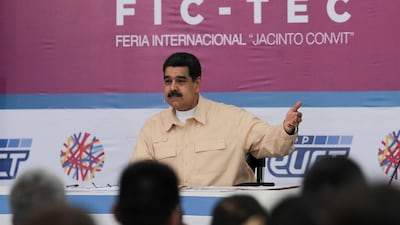Venezuela's President Nicolas Maduro speaks during his weekly radio and TV broadcast 'Los Domingos con Maduro' (The Sundays with Maduro) in Caracas, Venezuela, December 3, 2017. Miraflores Palace/Handout via REUTERS ATTENTION EDITORS - THIS PICTURE WAS PROVIDED BY A THIRD PARTY.
