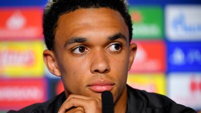 Liverpool's Trent Alexander-Arnold during a press conference. PA Photo