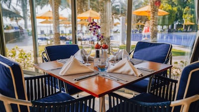 Turquoise restaurant is pool-facing and offers nice views. Photo: Rixos The Palm Dubai