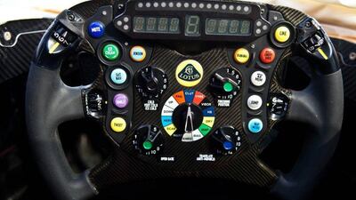Kimi Raikkonen's new steering wheel... Pic: Lotus F1 Team Twitter (@lotus_F1Team)