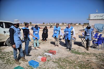 The Halo Trust, a de-mining charity seen here at work in Syria, said the mine ban treaty was facing its greatest challenge. EPA