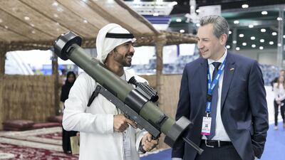 ABU DHABI, UNITED ARAB EMIRATES - Feb 26, 2018. Visitors on the second day of the UMEX held at ADNEC in Abu Dhabi. (Photo: Reem Mohammed/ The National) Reporter: Section: NA