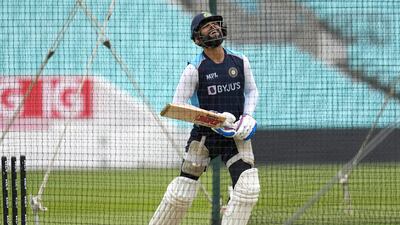 Virat Kohli trains ahead of the fourth Test against England at The Oval. AP