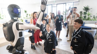Tradition and technology go hand in hand at Queen Elizabeth's School, Dubai Sports City, which has opened its doors to pupils for the first time. Antonie Robertson / The National