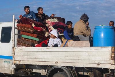 Palestinians arrive in a camp for the displaced in Rafah, southern Gaza strip, after fleeing Khan Younis. AFP