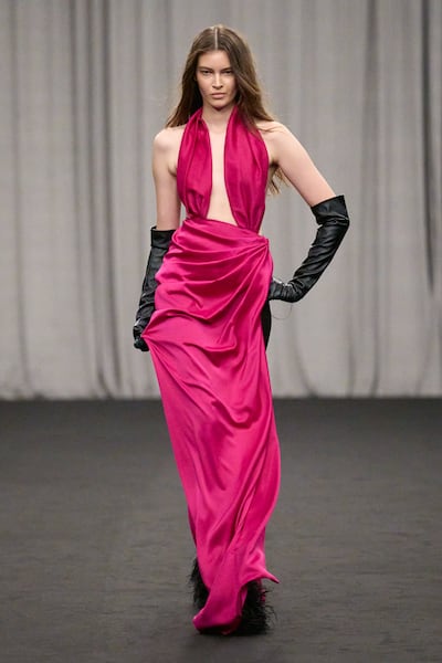 Bold and filled with attitude, the Jozeph Diarbakerli show was riotous fun. Photo: Dubai Fashion Week