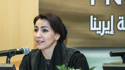 Mariam Al Mehairi, Minister of State for Food Security, speaking at the World Economic Forum event in Dubai. Victor Besa / The National