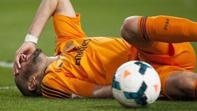 Karim Benzema was hurt on Saturday against Malaga. Daniel Tejedor / AP / March 15, 2014