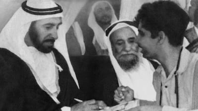 Shukla arrived in the UAE by boat from Mumbai in 1965, and his life was changed forever by a chance meeting with Sheikh Zayed. Photo: Ramesh Shukla's family
