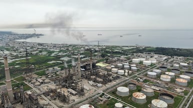 The Baniyas port refinery on the Mediterranean Sea is seen in Iraq. About 90 per cent of the country's crude exports pass through the Strait of Hormuz. AFP